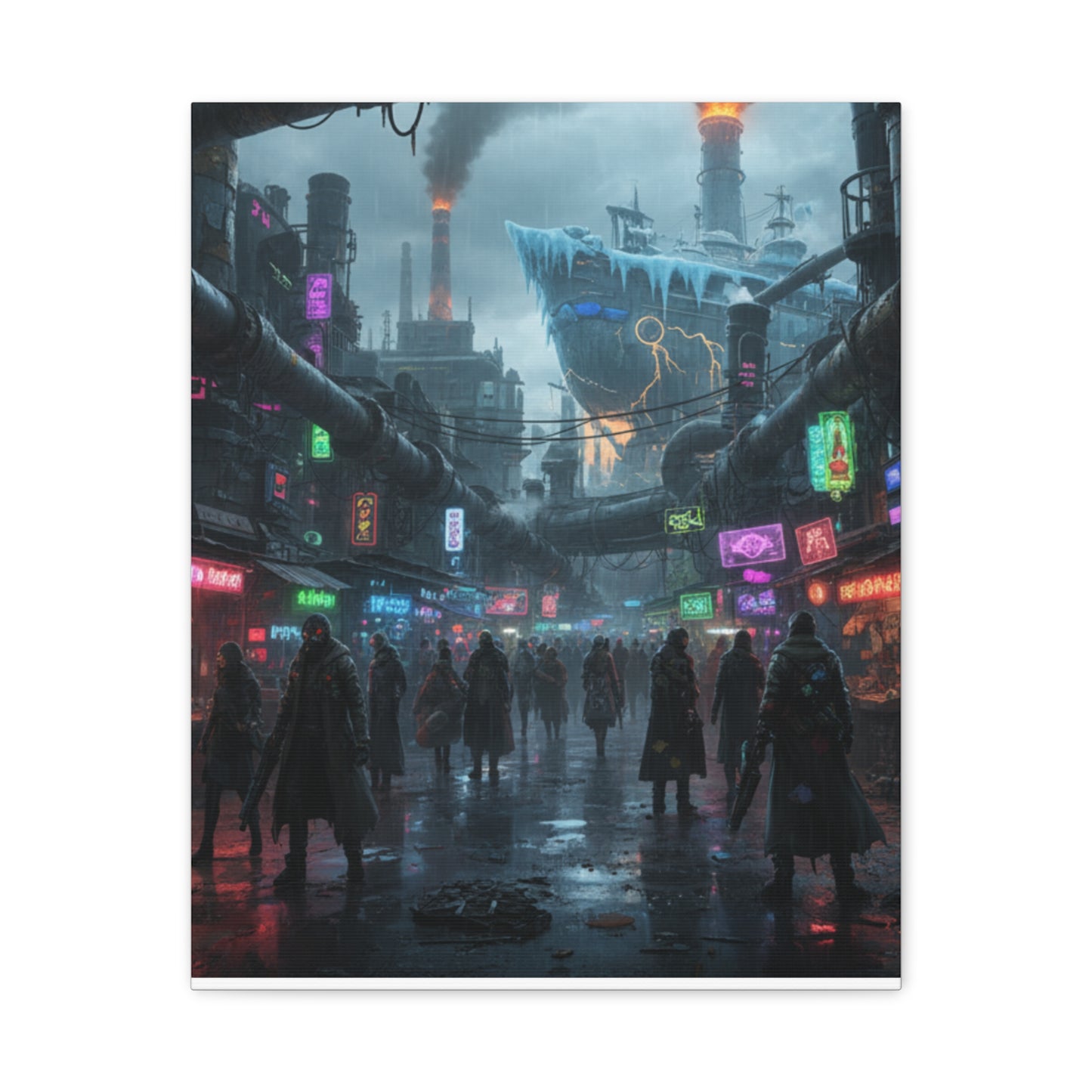 One Piece-Inspired | Punk Cyber Market Canvas Poster | Vertical & Horizontal Wall Art