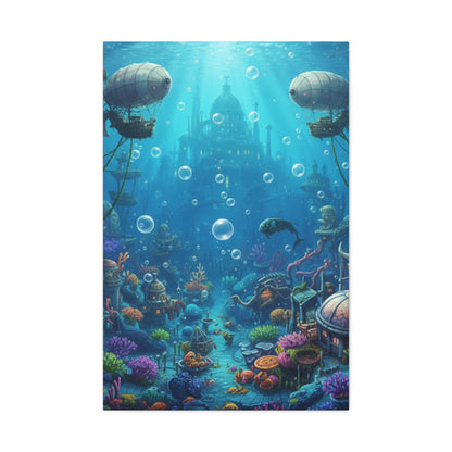 Harbor of Tides | Nautical & Underwater Canvas Poster | Horizontal Wall Art