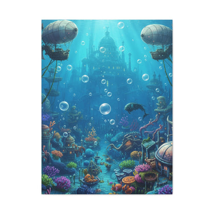 Harbor of Tides | Nautical & Underwater Canvas Poster | Horizontal Wall Art