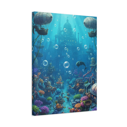 Harbor of Tides | Nautical & Underwater Canvas Poster | Horizontal Wall Art