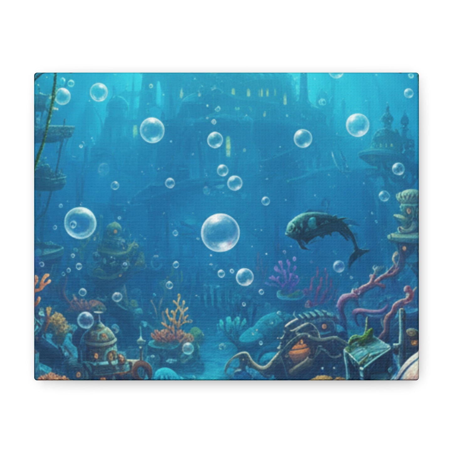 Harbor of Tides | Nautical & Underwater Canvas Poster | Horizontal Wall Art