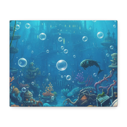 Harbor of Tides | Nautical & Underwater Canvas Poster | Horizontal Wall Art