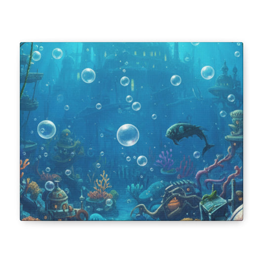 Harbor of Tides | Nautical & Underwater Canvas Poster | Horizontal Wall Art
