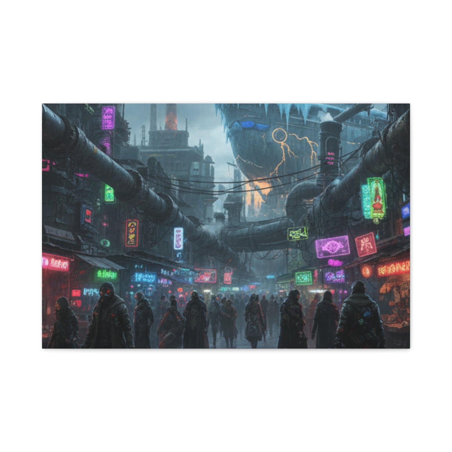 One Piece-Inspired | Punk Cyber Market Canvas Poster | Vertical & Horizontal Wall Art