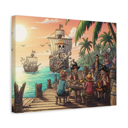 One Piece-Inspired | Pirate Dock Canvas Poster | Horizontal Wall Art