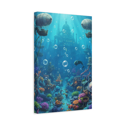 Harbor of Tides | Nautical & Underwater Canvas Poster | Horizontal Wall Art