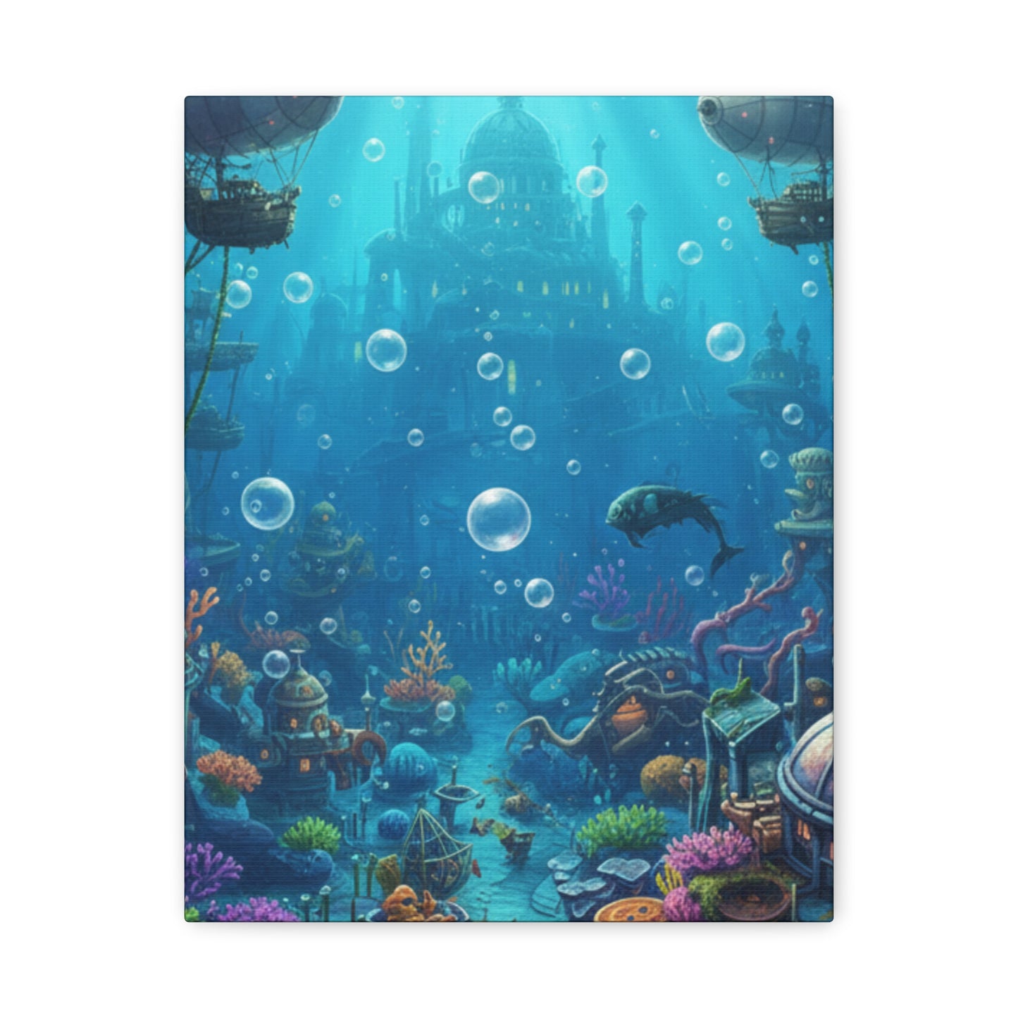 Harbor of Tides | Nautical & Underwater Canvas Poster | Horizontal Wall Art