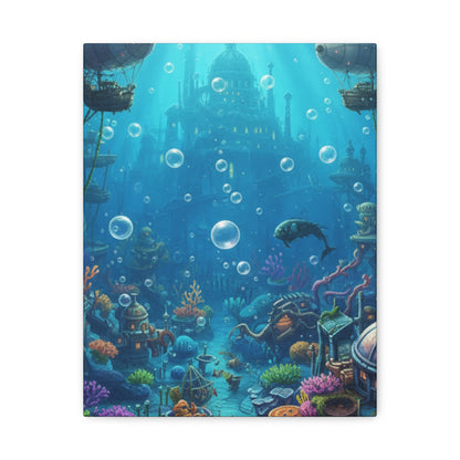 Harbor of Tides | Nautical & Underwater Canvas Poster | Horizontal Wall Art