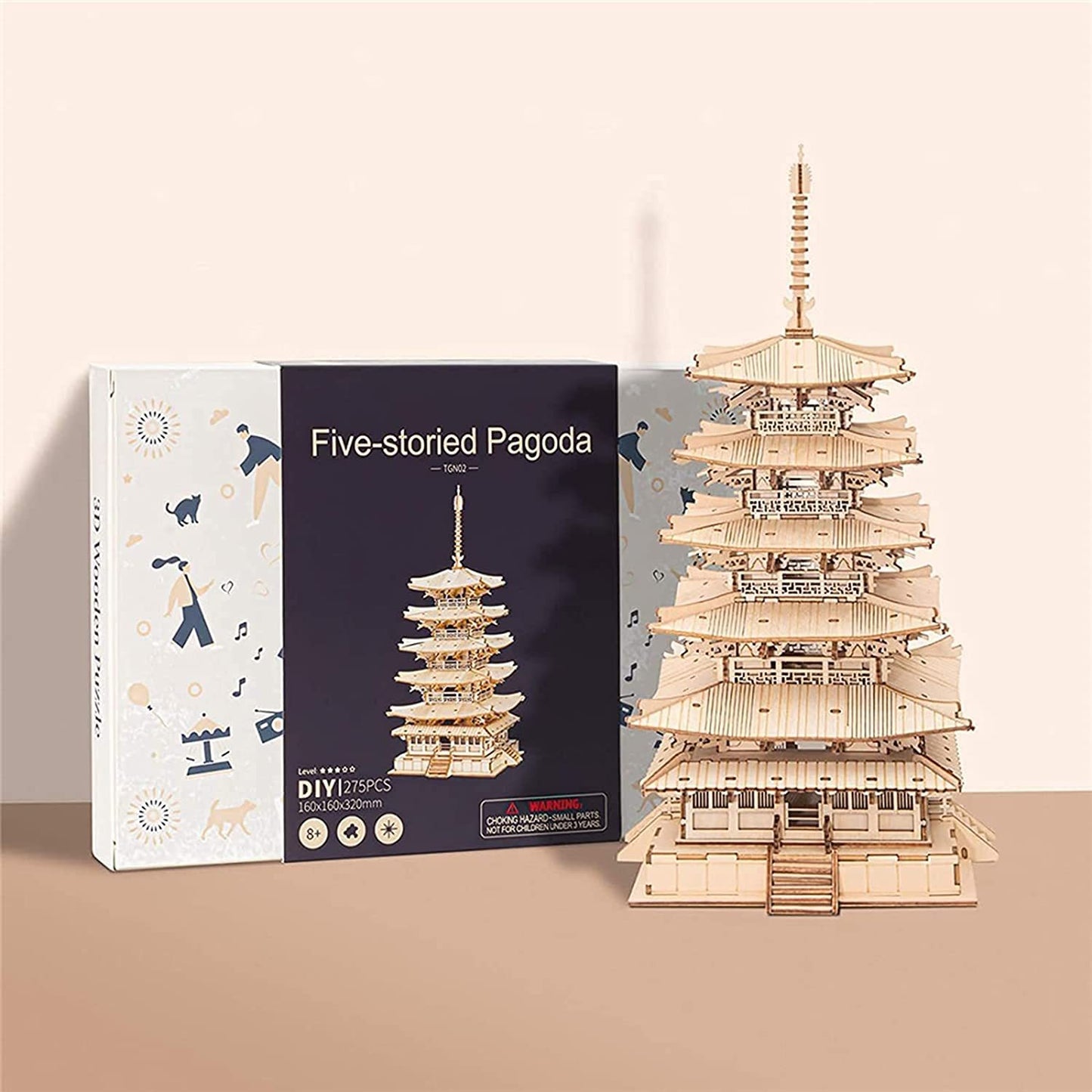 Robotime | Rolife | Five-storied Pagoda | Hobby Kits & DIY Collectibles | 3D Assemble Kits