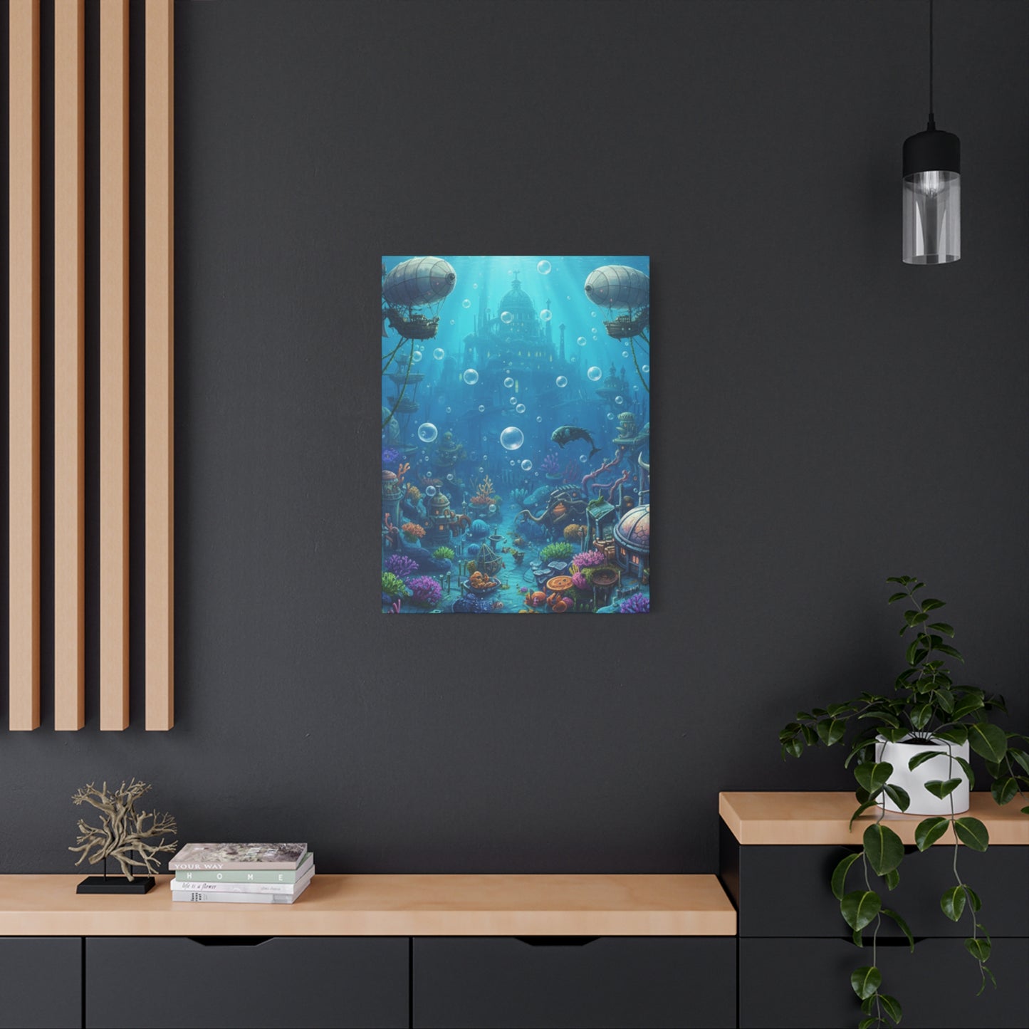 Harbor of Tides | Nautical & Underwater Canvas Poster | Horizontal Wall Art
