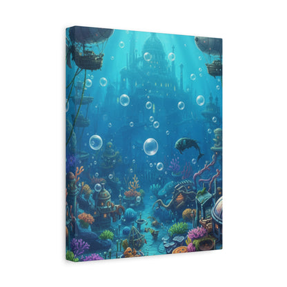 Harbor of Tides | Nautical & Underwater Canvas Poster | Horizontal Wall Art