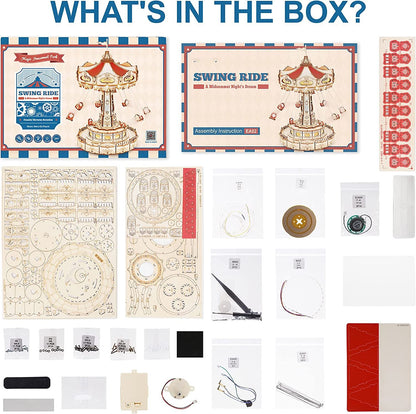 Robotime | ROKR | Magic Amusement Park | Swing Ride | Hobby Kits & DIY Collectibles | 3D Assemble Kits