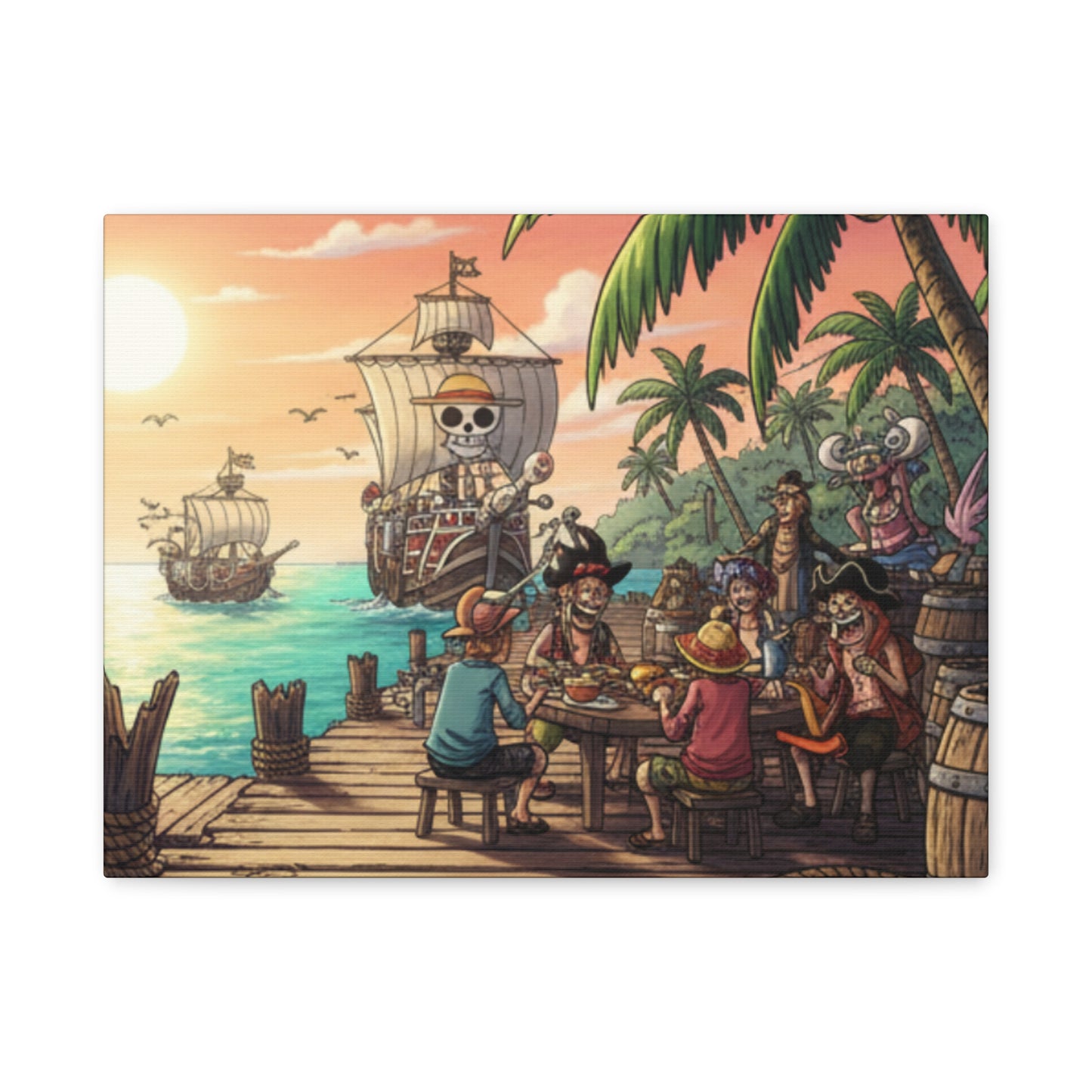 One Piece-Inspired | Pirate Dock Canvas Poster | Horizontal Wall Art