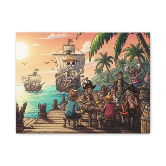 One Piece-Inspired | Pirate Dock Canvas Poster | Horizontal Wall Art