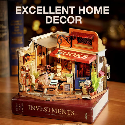Robotime | Rolife | Miniature House | Corner Bookstore | Miniature & DIY Model Kits