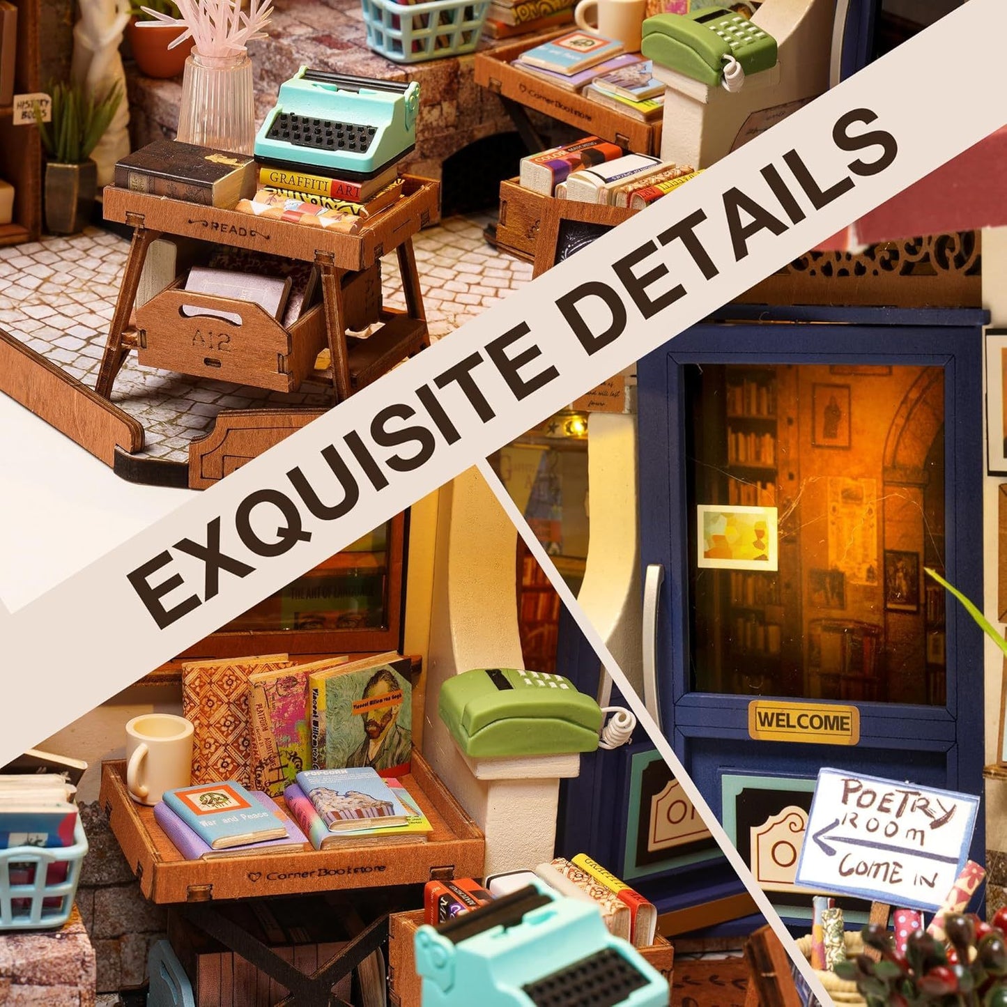Robotime | Rolife | Miniature House | Corner Bookstore | Miniature & DIY Model Kits
