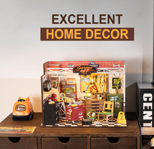 Robotime | Rolife | Miniature House | Garage Workshop With Light | Miniature & DIY Model Kits