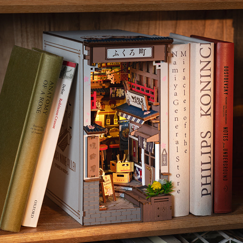Robotime | Rolife | Book Nook Series | Sakura Wine Alley With LED Lights | Miniature & DIY Model Kits