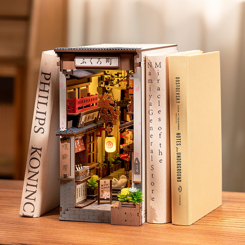 Robotime | Rolife | Book Nook Series | Sakura Wine Alley With LED Lights | Miniature & DIY Model Kits