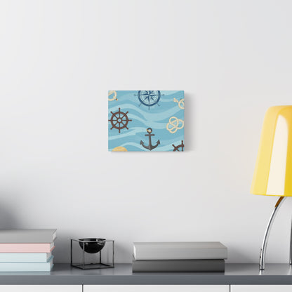 One Piece-Inspired | Blue Nautical Straw Hats | Premium Canvas Wall Art