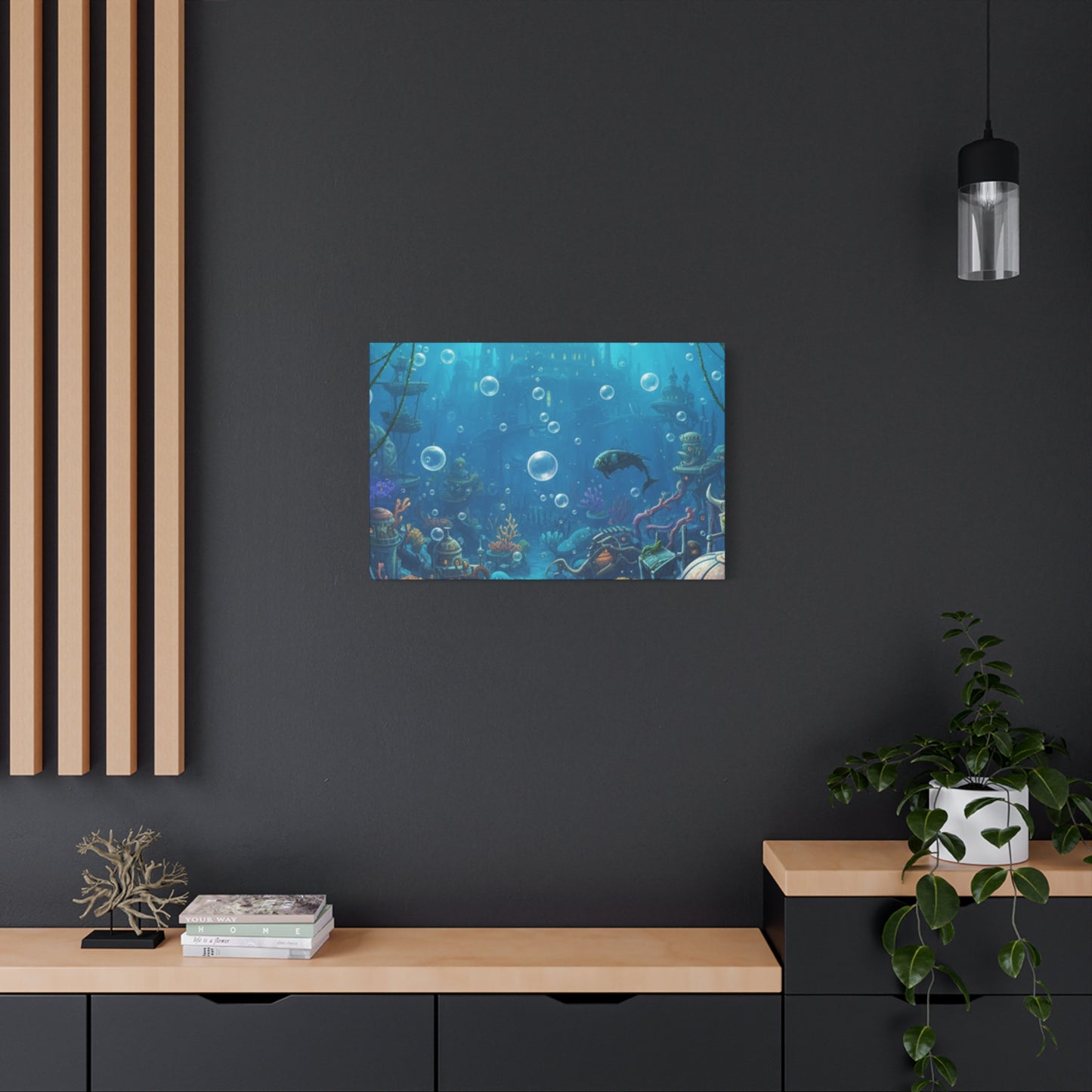 Harbor of Tides | Nautical & Underwater Canvas Poster | Horizontal Wall Art