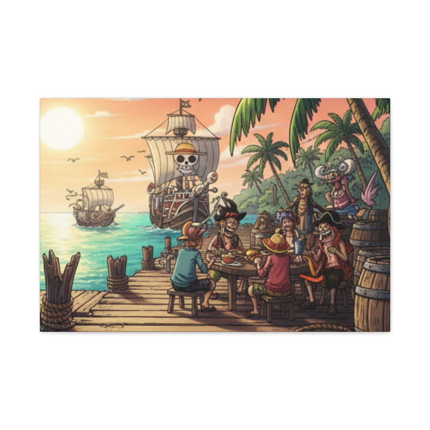 One Piece-Inspired | Pirate Dock Canvas Poster | Horizontal Wall Art