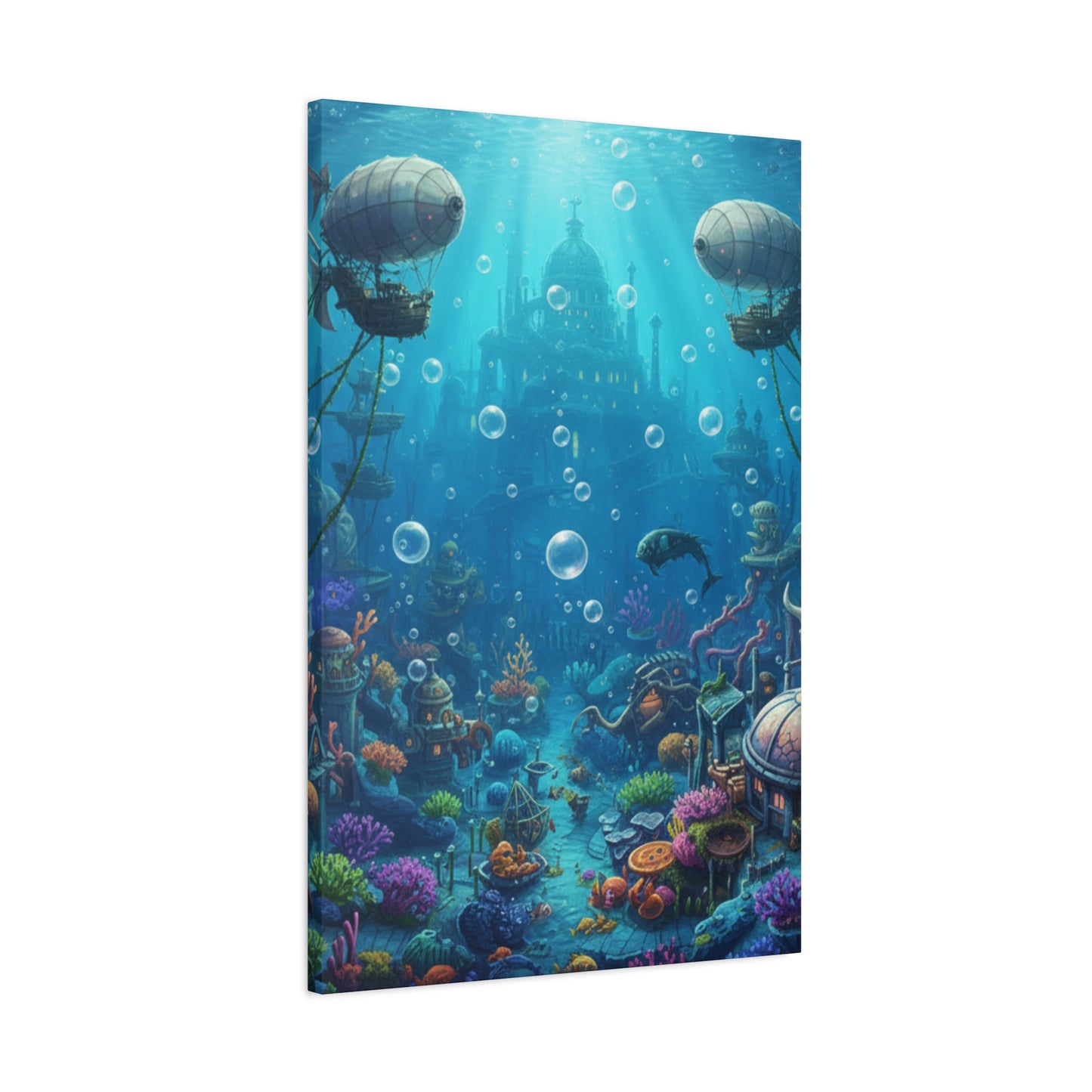 Harbor of Tides | Nautical & Underwater Canvas Poster | Horizontal Wall Art