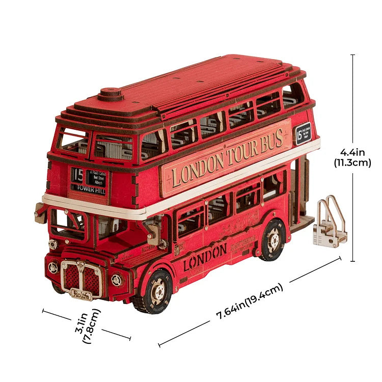 Robotime | Rolife | London Tour Bus Car | Hobby Kits & DIY Collectibles | 3D Assemble Kits