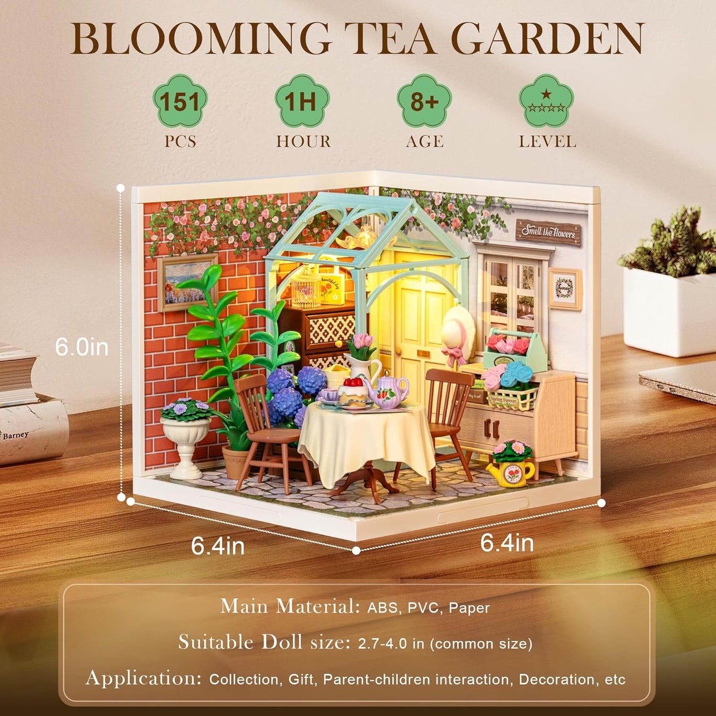 Robotime | Rolife | Super Creator Series | Blooming Tea Garden | Miniature & DIY Model Kits