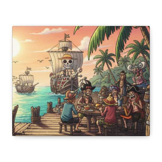 One Piece-Inspired | Pirate Dock Canvas Poster | Horizontal Wall Art