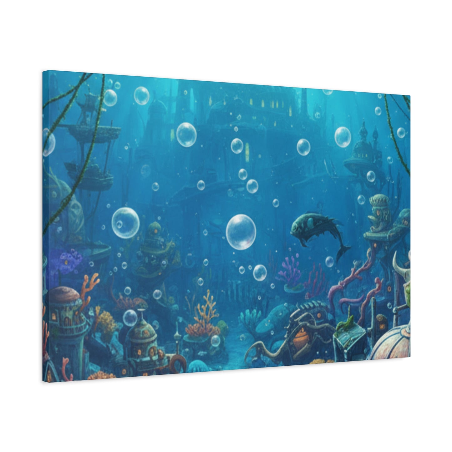 Harbor of Tides | Nautical & Underwater Canvas Poster | Horizontal Wall Art