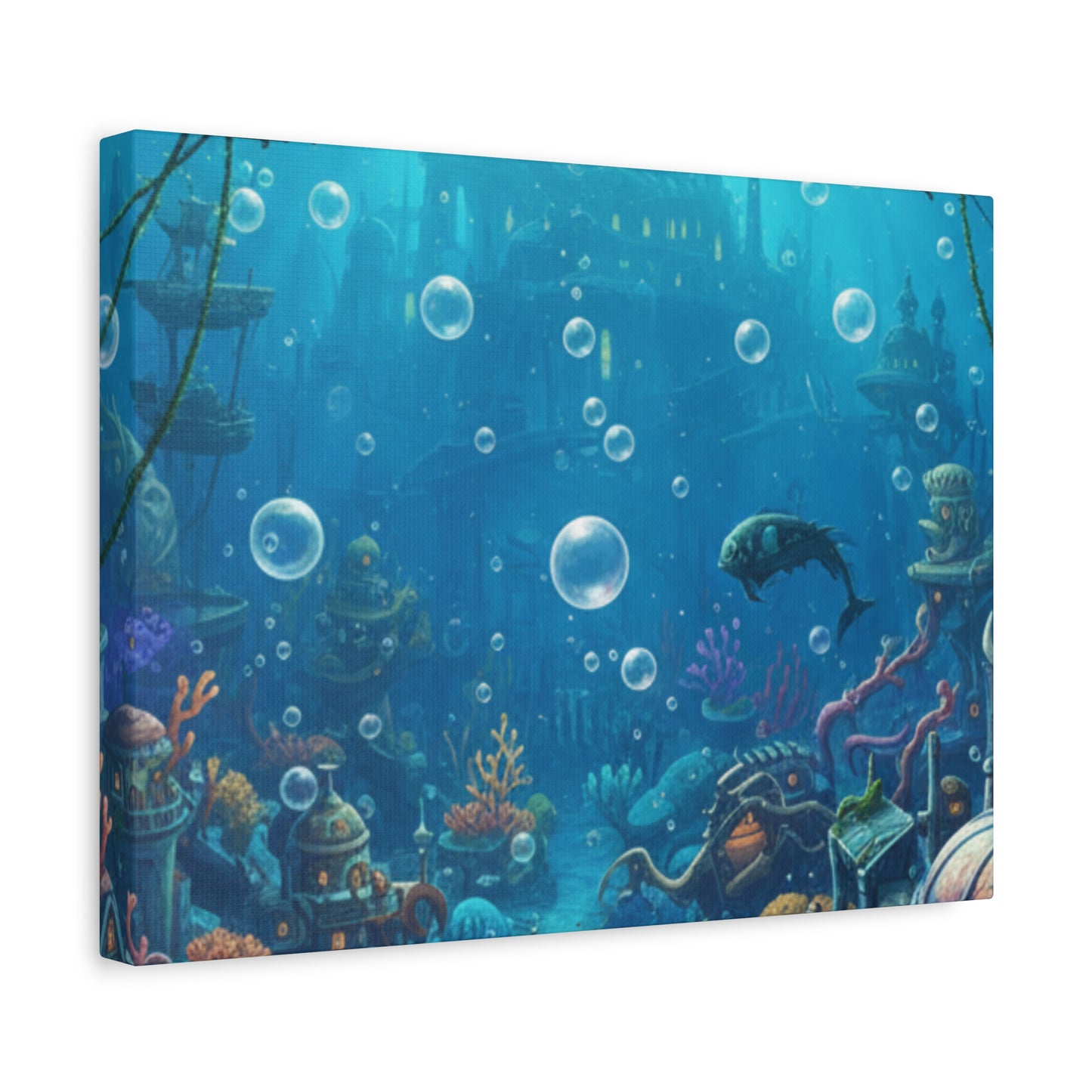Harbor of Tides | Nautical & Underwater Canvas Poster | Horizontal Wall Art
