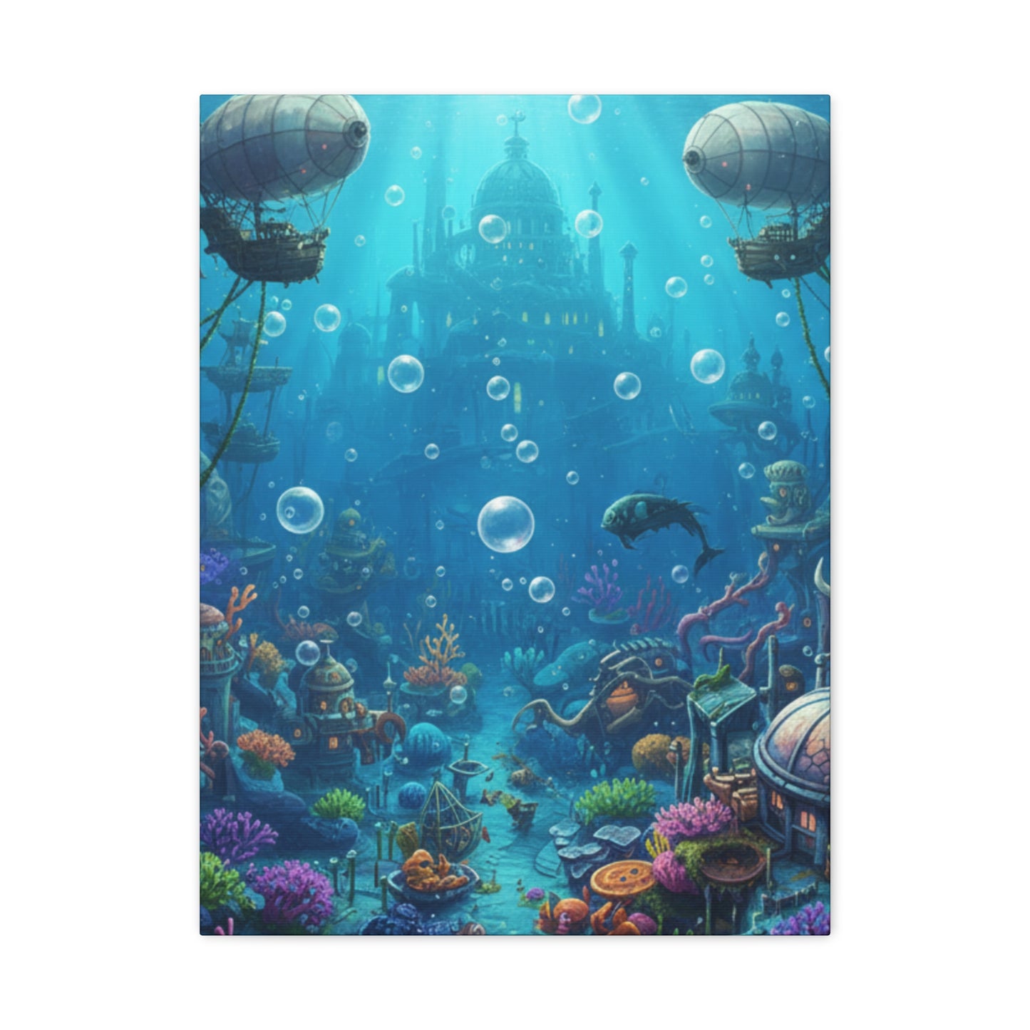 Harbor of Tides | Nautical & Underwater Canvas Poster | Horizontal Wall Art