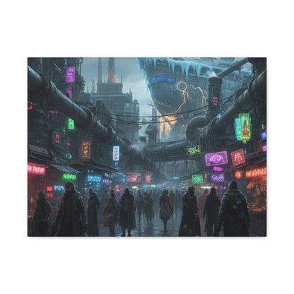 One Piece-Inspired | Punk Cyber Market Canvas Poster | Vertical & Horizontal Wall Art