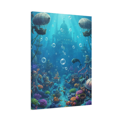 Harbor of Tides | Nautical & Underwater Canvas Poster | Horizontal Wall Art