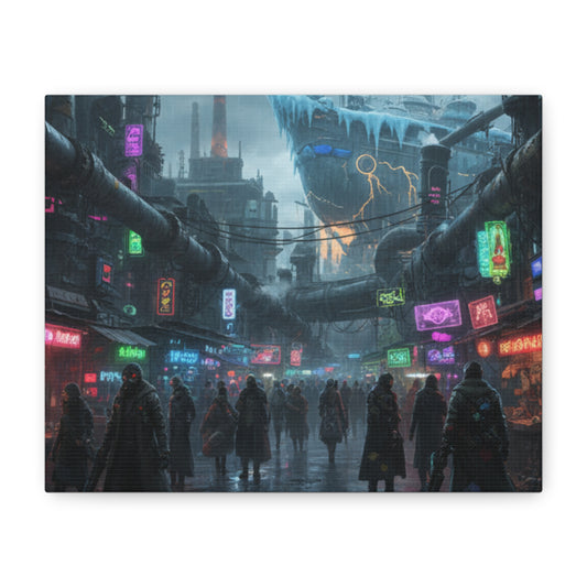 One Piece-Inspired | Punk Cyber Market Canvas Poster | Vertical & Horizontal Wall Art