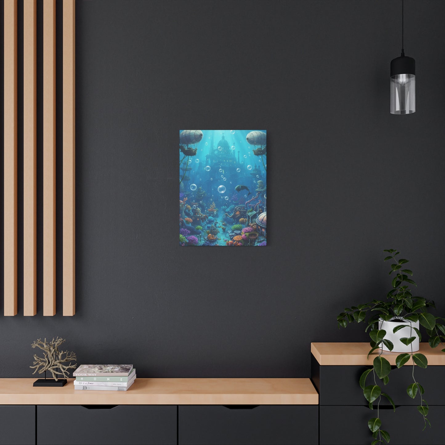 Harbor of Tides | Nautical & Underwater Canvas Poster | Horizontal Wall Art