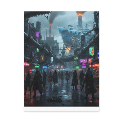 One Piece-Inspired | Punk Cyber Market Canvas Poster | Vertical & Horizontal Wall Art