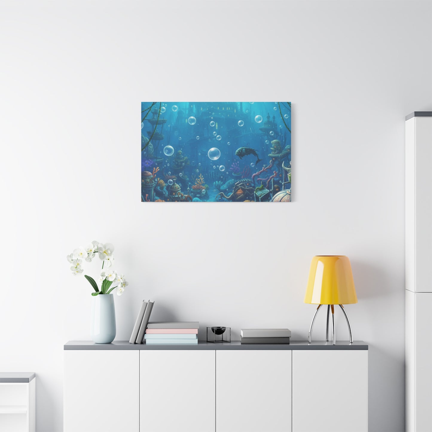 Harbor of Tides | Nautical & Underwater Canvas Poster | Horizontal Wall Art
