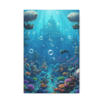 Harbor of Tides | Nautical & Underwater Canvas Poster | Horizontal Wall Art