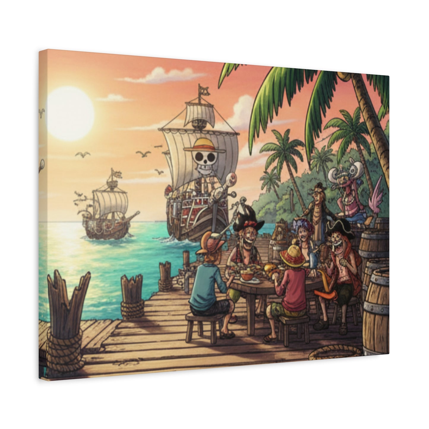 One Piece-Inspired | Pirate Dock Canvas Poster | Horizontal Wall Art