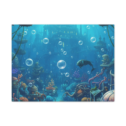 Harbor of Tides | Nautical & Underwater Canvas Poster | Horizontal Wall Art