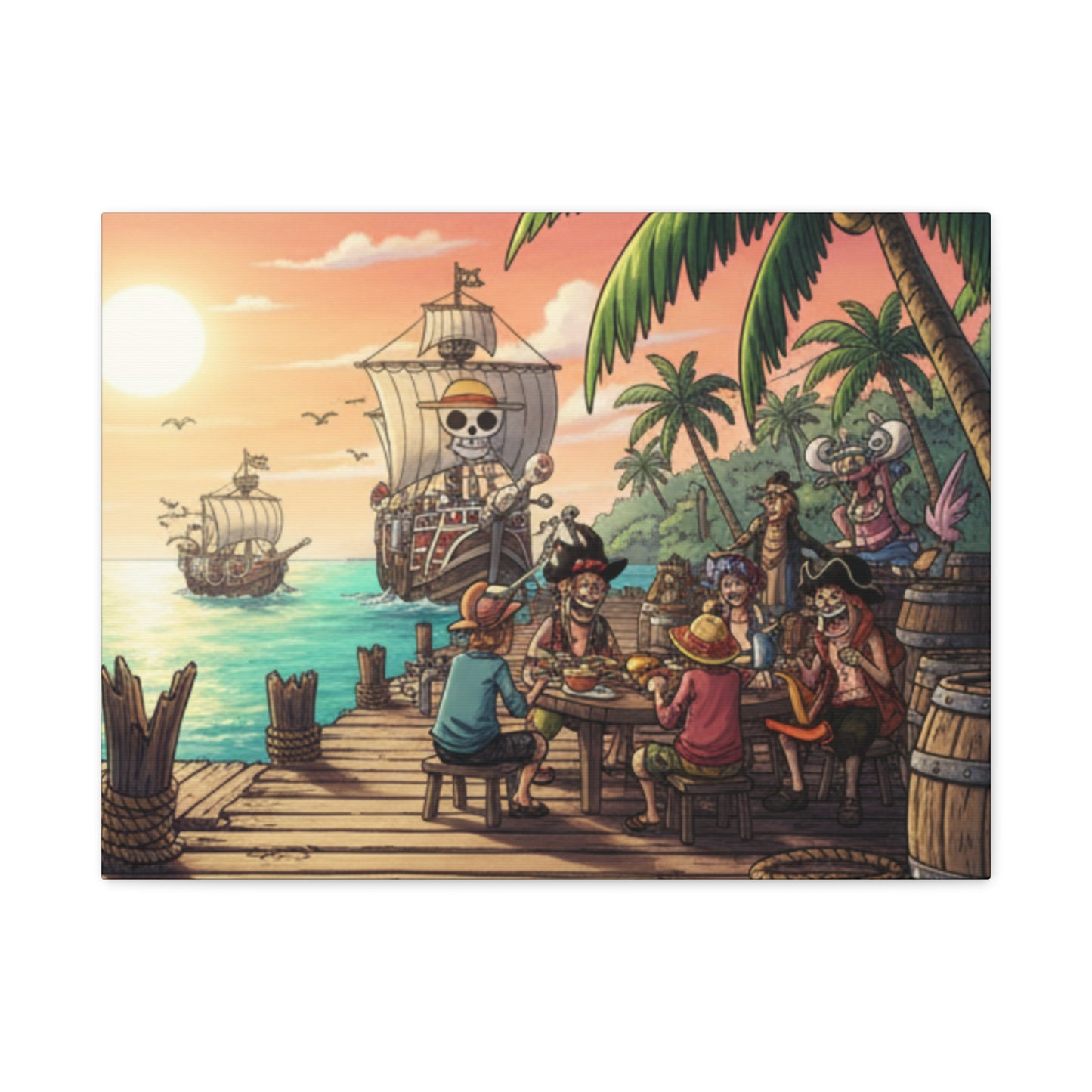 One Piece-Inspired | Pirate Dock Canvas Poster | Horizontal Wall Art