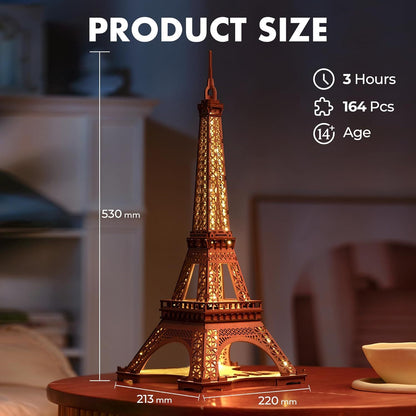 Robotime | Rolife | 3D Puzzle Creation Set | Night Of The Eiffel Tower | Hobby Kits & DIY Collectibles | 3D Assemble Kits