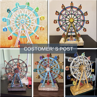 Robotime | Rolife | Wooden Musical Ferris Wheel | Hobby Kits & DIY Collectibles | 3D Assemble Kits