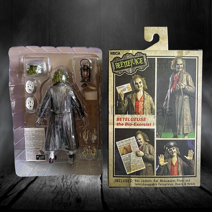 Action figure in packaging with Beetlejuice character on the box