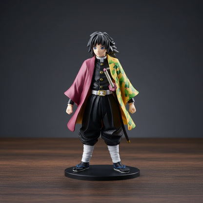 Anime character figurine with a colorful outfit on a white background