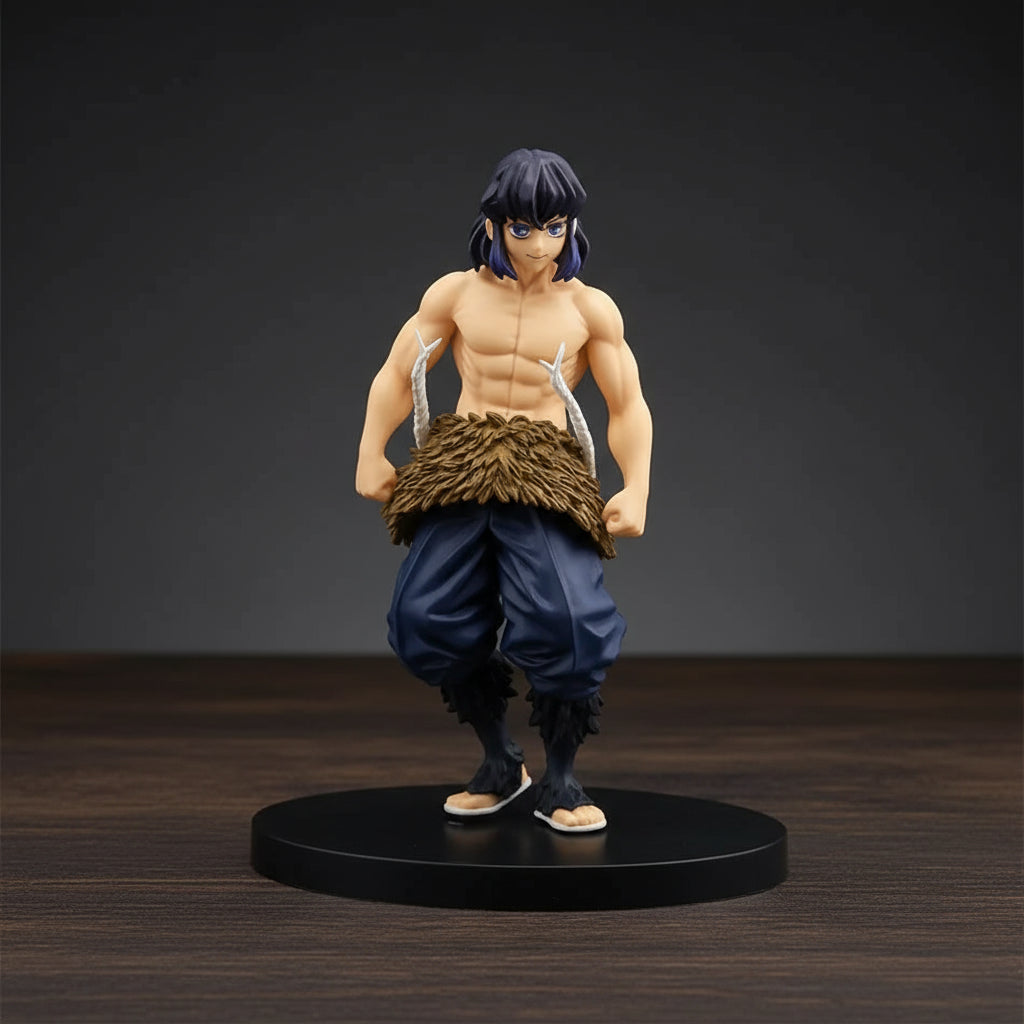 Animated character figurine on a black base with a white background