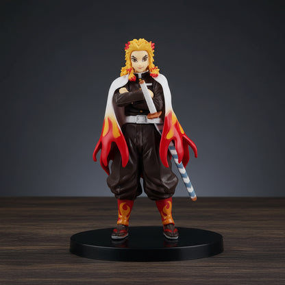 Animated character figurine with fiery design on a white background