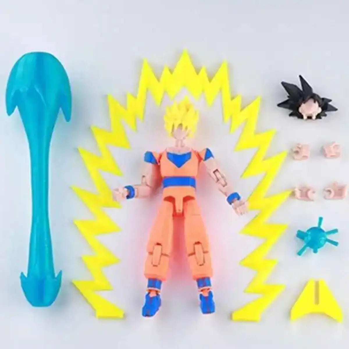Toy figure with accessories on a white background